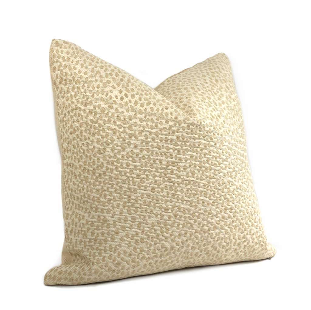 Chester Biscuit Beige Chenille Dots Pillow Cover - Soft Decorative Throw Pillow Case for Sofa, Bed, Couch - Home Decor Accent for Living Room & Bedroom