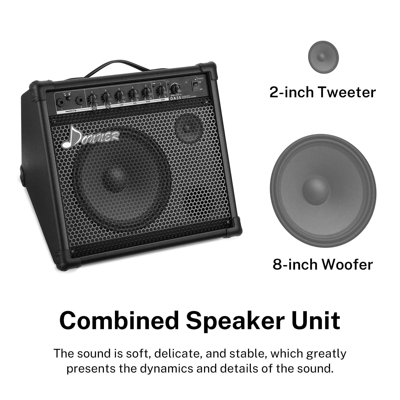 Donner DED-200X Electronic Drum Set with Mesh Pads & 35W Drum Amp - Wireless Bluetooth, Aux Input for Home Practice & Studio Recording | Perfect for Beginners & Professional Drummers