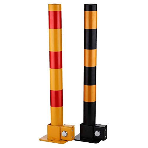 Anti-Theft Parking Lock - Heavy Duty Garage Parking Barrier with Black-Yellow Bollard for Private Parking Spaces | Secure Your Driveway, Garage, or Business Parking Area