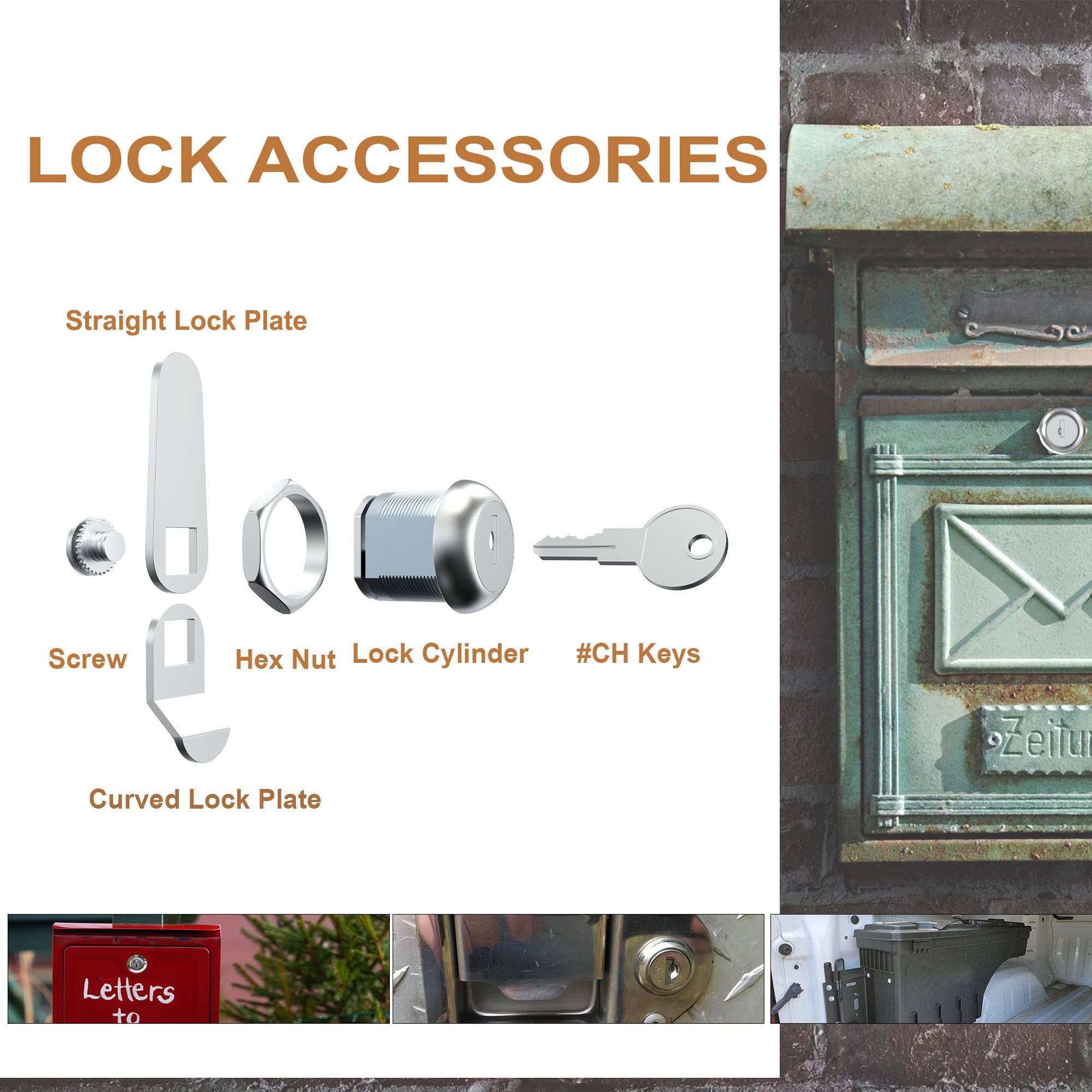6-Piece Tool Box Lock Set with Keys - 1-1/8