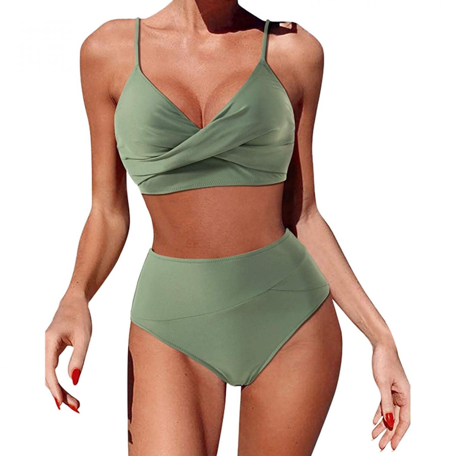 Women's Tummy Control Wrap Push Up Bikini Set - High Waisted 2 Piece Swimwear for Beach, Pool & Vacation | Sexy Comfortable Bathing Suit