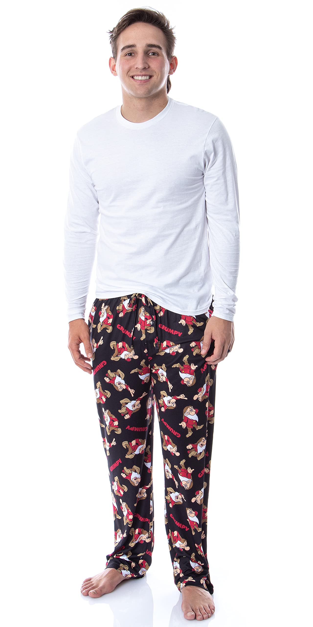 Disney Men's Grumpy Snow White and The Seven Dwarfs Sleep Pajama Pants - Soft Cotton Lounge Pants for Sleeping, Relaxing & Disney Fans Collection