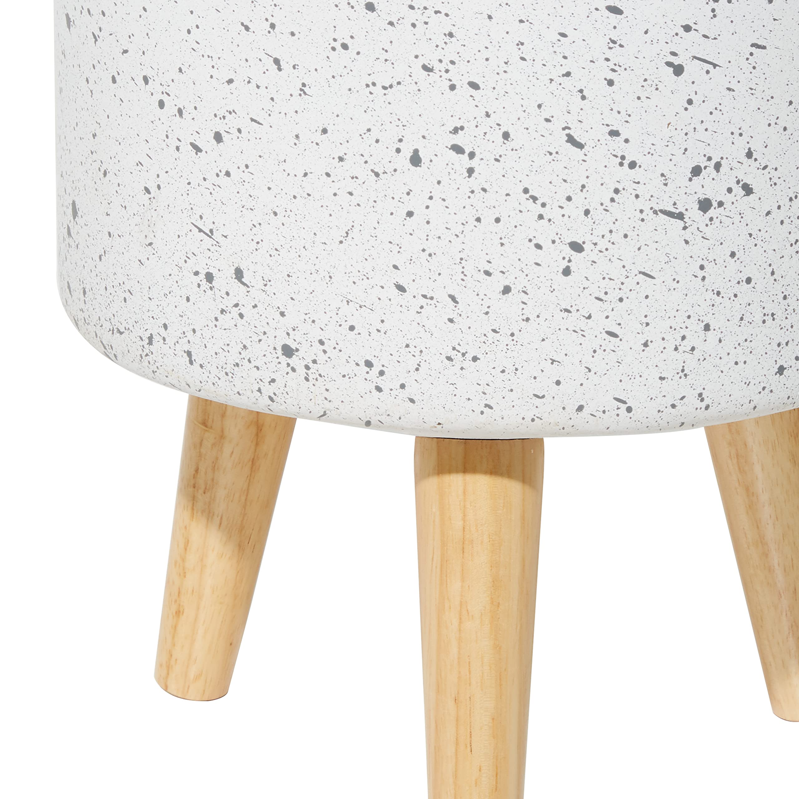 Deco 79 Modern White Magnesium Oxide Round Planters - Set of 2 (15