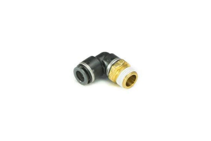 AccuAir Suspension 90 Degree Swivel Elbow Fitting - 3/8in DOT/PTC to 3/8in NPT - Heavy Duty Air Ride Components for Custom Truck & Car Suspension Systems