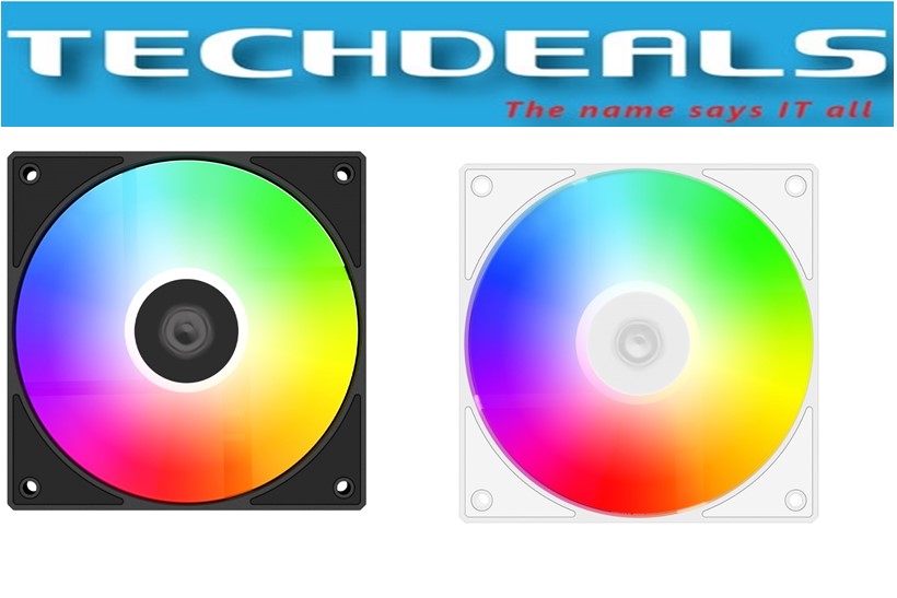 ID Cooling AS 120 ARGB PWM Fan - High Performance CPU Cooler with Addressable RGB Lighting (Black/White) | Perfect for Gaming PCs, Workstations & Custom Builds