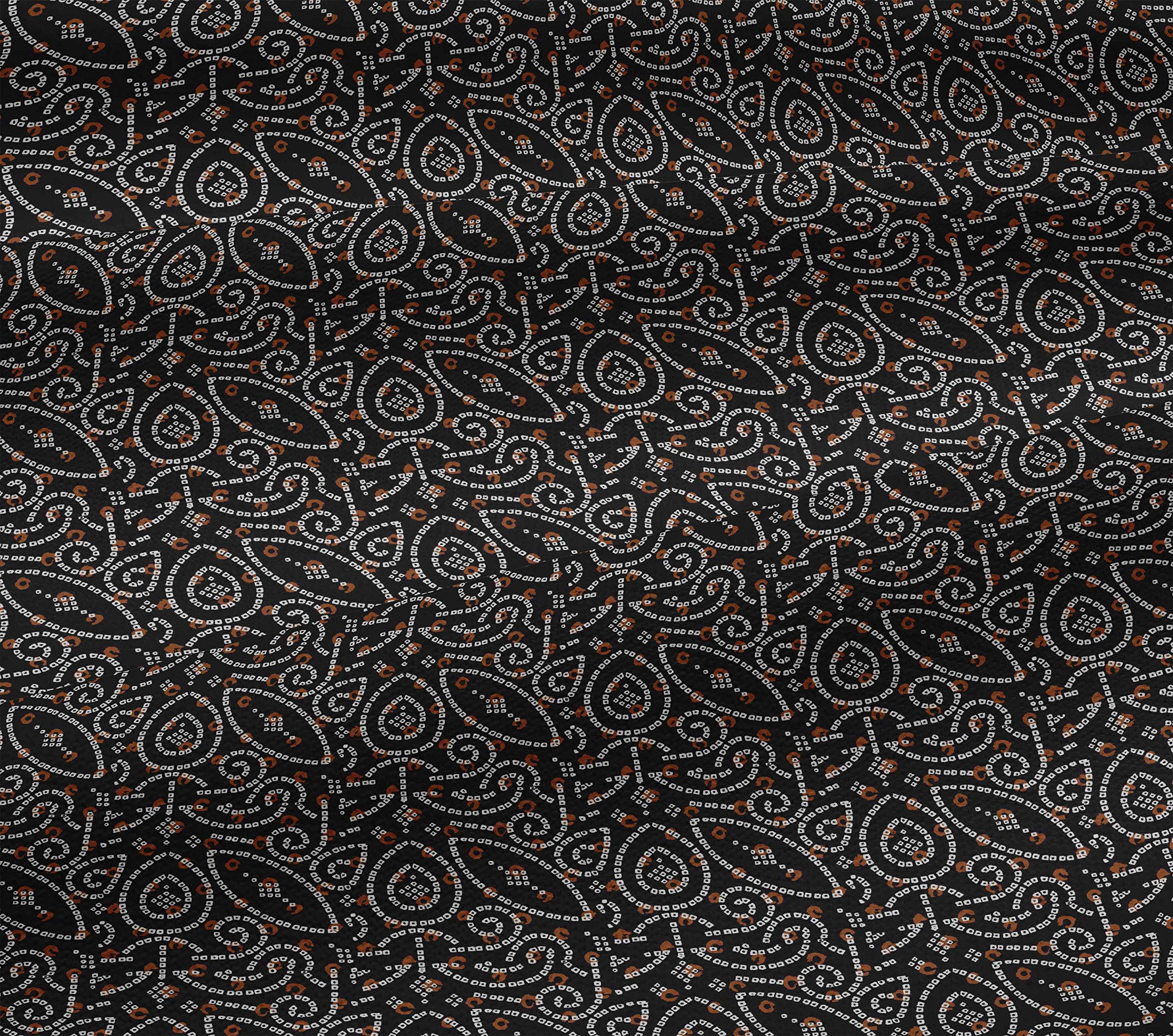 Premium 100% Cotton Jersey Black Bandhani Printed Fabric by The Yard - 58 Inch Wide for DIY Ethnic Clothing & Sewing Projects - Perfect for Dresses, Scarves, and Home Decor