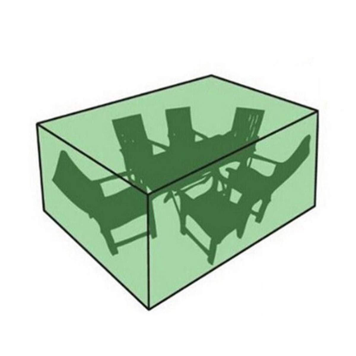 Rectangular Patio Table and Chair Set Cover - UV Protection, Waterproof, Snowproof, Windproof, Dustproof Outdoor Furniture Cover (126x126x74cm) - Perfect for Backyard, Garden, and Poolside Use