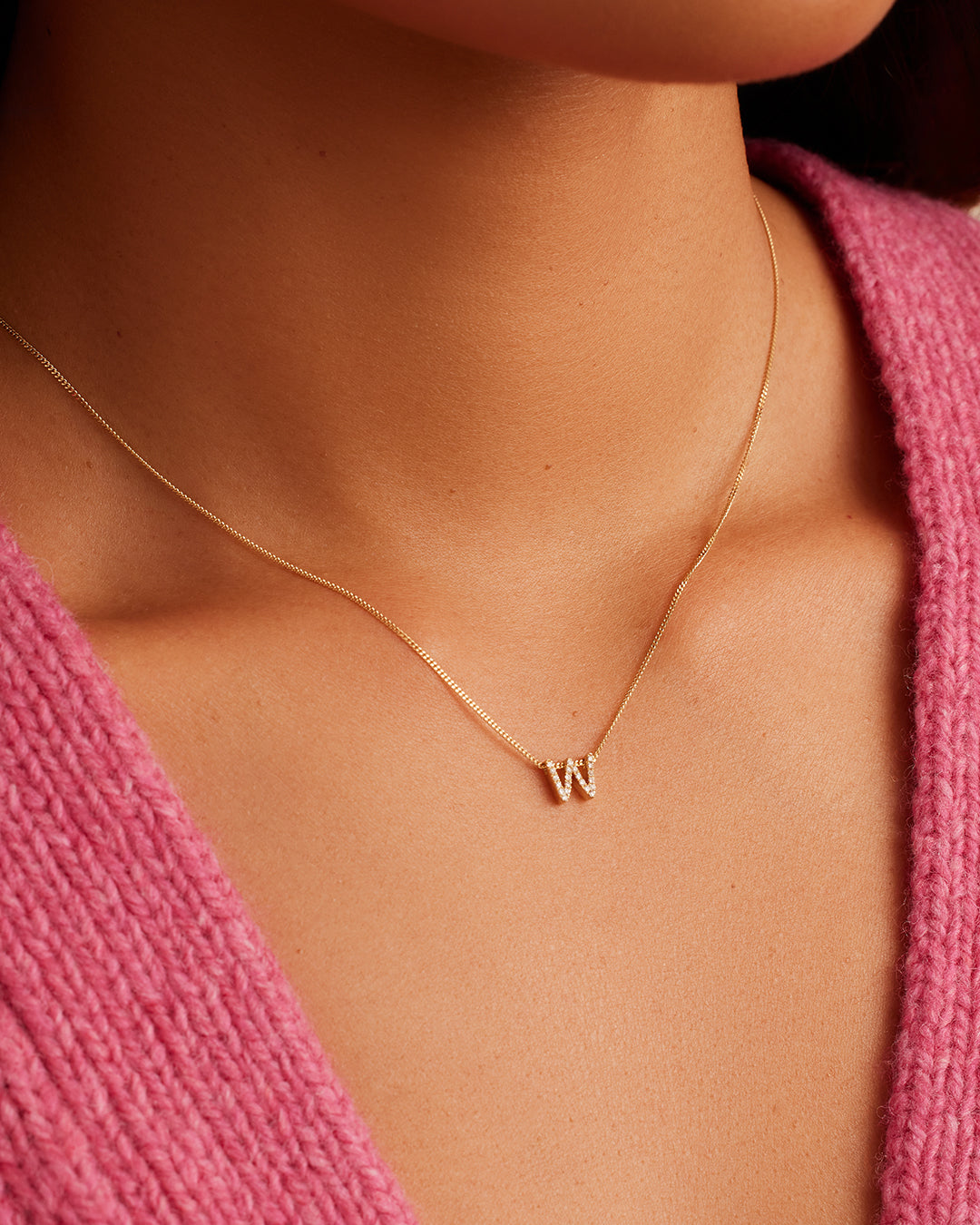 Diamond Alphabet Necklace - Personalized Initial Pendant Jewelry for Women - Perfect Gift for Birthday, Anniversary & Valentine's Day