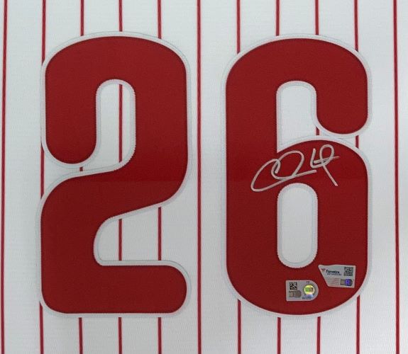 Chase Utley Autographed Philadelphia Phillies Nike Limited Jersey - Framed Memorabilia for Baseball Fans & Collectors - Perfect for Man Cave, Sports Bar, or Gift for Phillies Fans