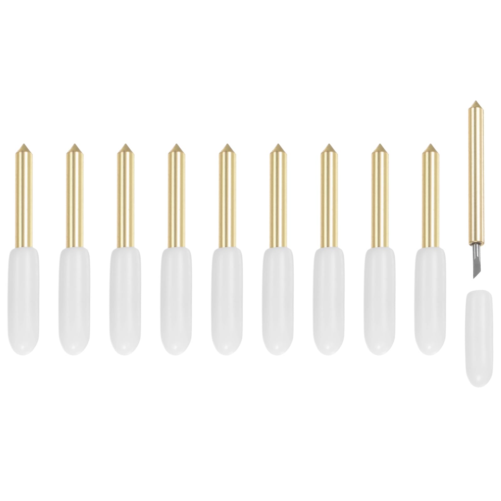 10Pcs Fine Point Cutting Blades for Cricut Maker/Maker 3/Explore Air/Air 2/Air 3 - Gold Tone Replacement Blades for DIY Crafts, Vinyl Cutting, Scrapbooking & Paper Projects