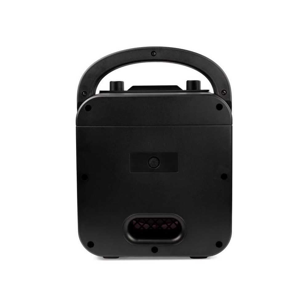 RockJam 10-Watt Portable Bluetooth Karaoke Machine with 2 Wireless Microphones, Voice Changer & LED Lights - Perfect for Home Parties, Kids Singing & Family Entertainment (Black)