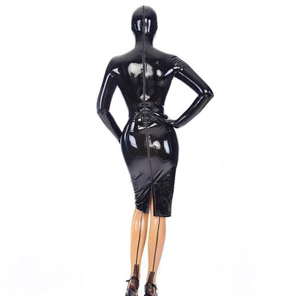 WJDT Black Sexy Latex Dress - Natural Latex Material for Women | Perfect for Nightclubs, Parties & Special Occasions