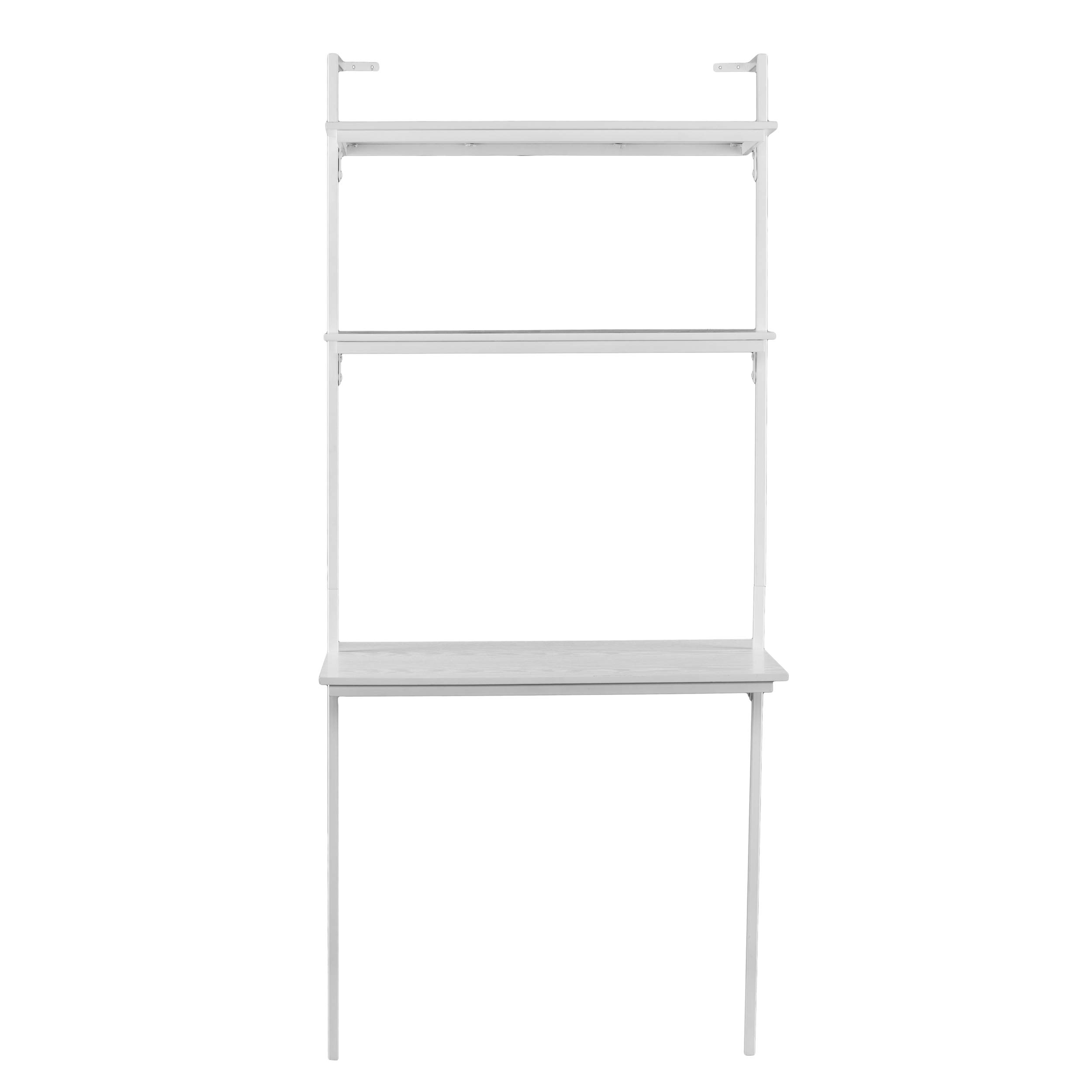 SEI Furniture Haeloen 30 Inch White Wall Mounted Desk - Space Saving Floating Desk for Small Home Office, Dorm Room & Apartment