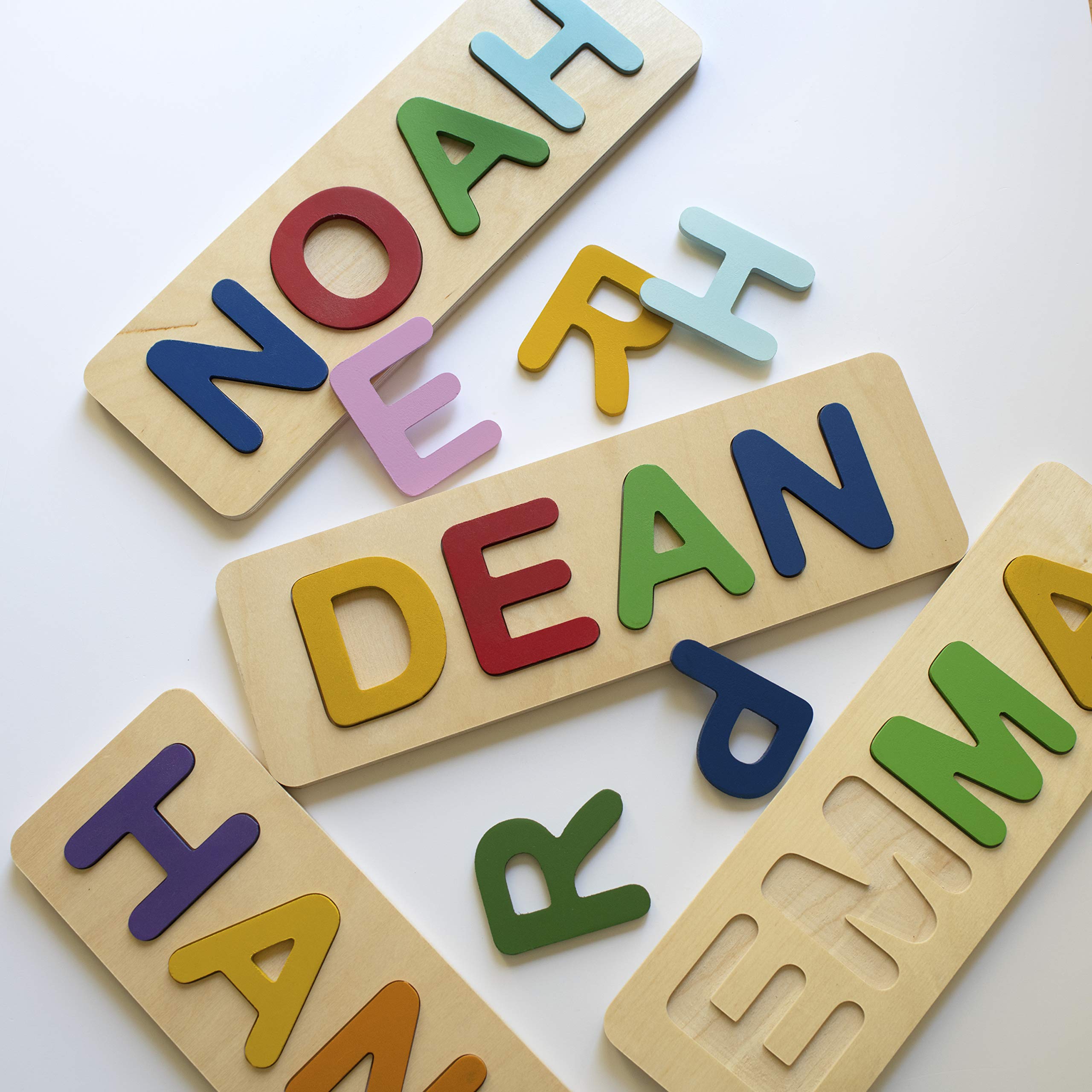 Personalized Wooden Name Puzzle for Toddlers - Custom Up to 12 Letters, Early Learning Educational Toy for Baby Boys & Girls | Easter Gift, Birthday Present, Montessori Classroom Activity