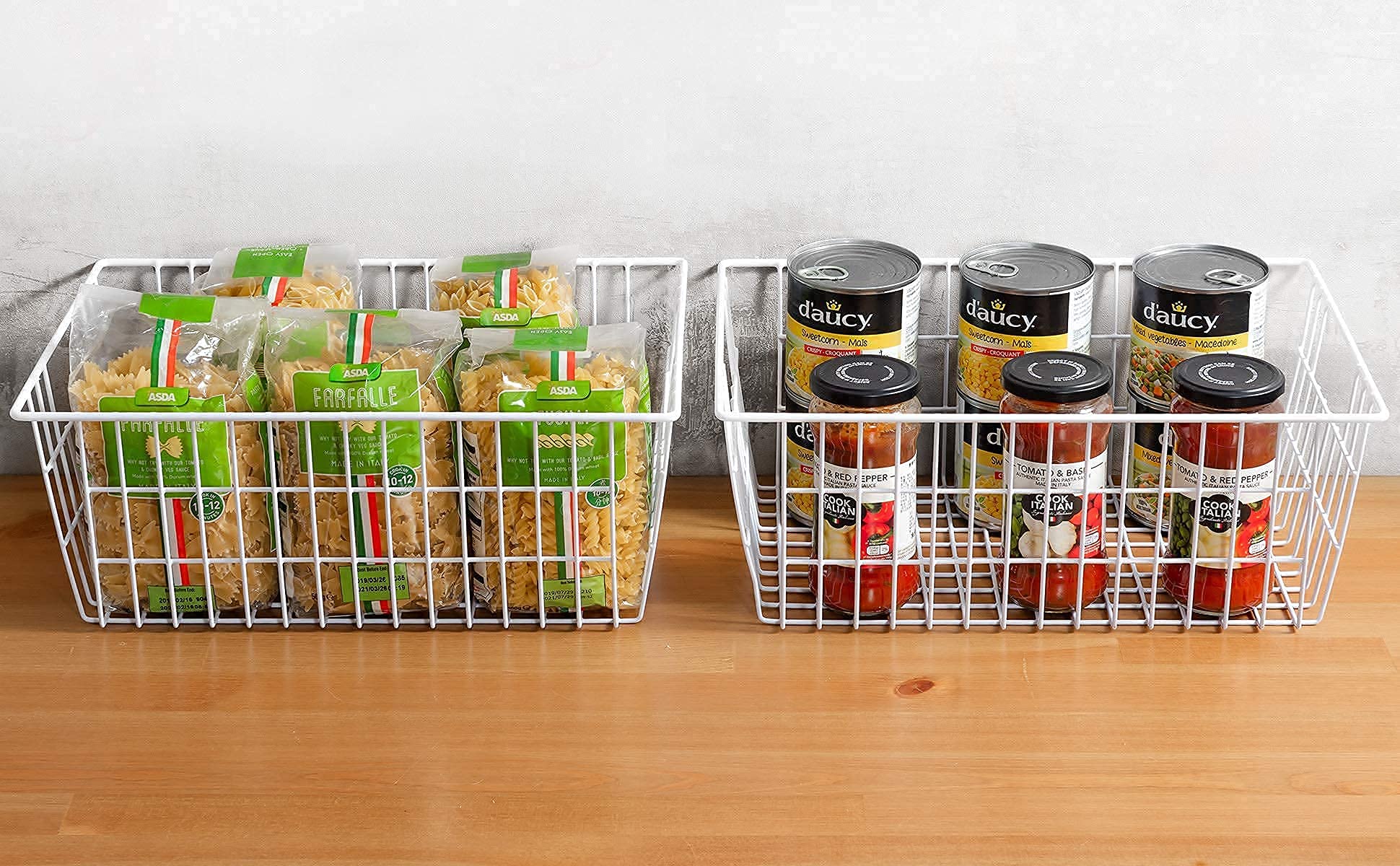 Redrubbit Wire Storage Basket & Cabinet Shelf Organizer - Perfect for Kitchen, Bathroom, and Closet Organization
