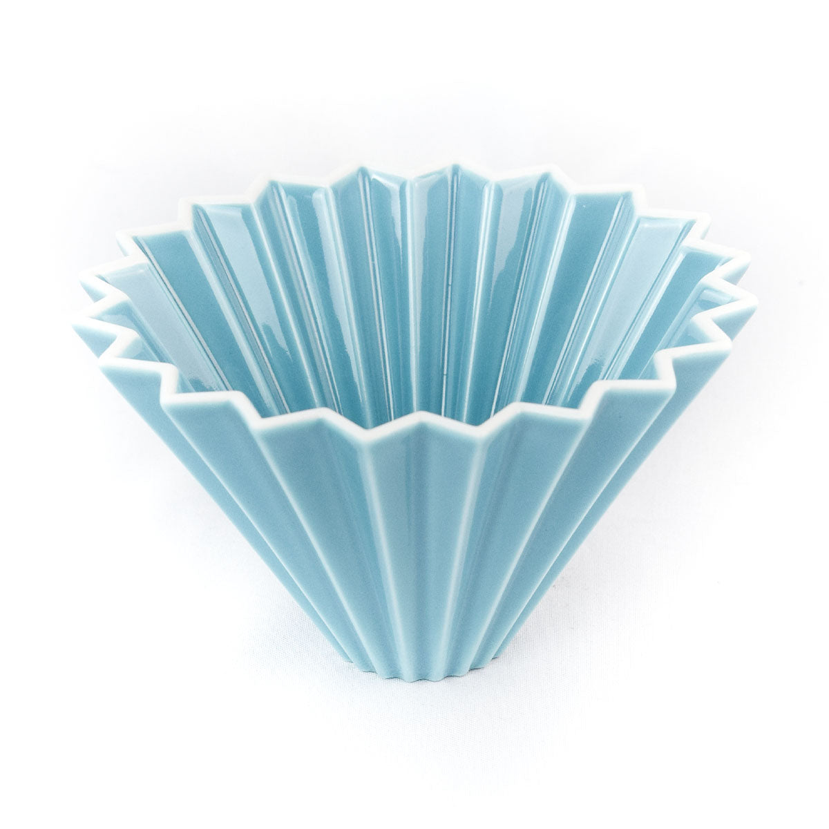 ORIGAMI Ceramic Coffee Dripper - Matte Blue Pour Over Brewer for Specialty Coffee | Perfect for Home Brewing, Coffee Shops & Gifts