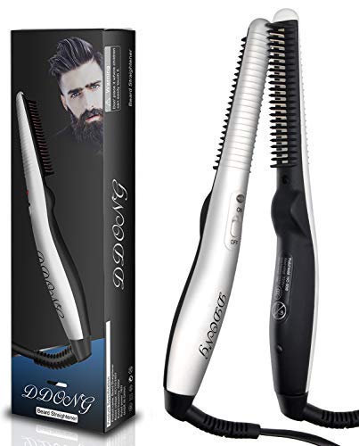 Electric Heated Beard Straightener for Men - Portable Travel Styling Iron with Fast Heating | Perfect for Home, Gym & On-the-Go Grooming