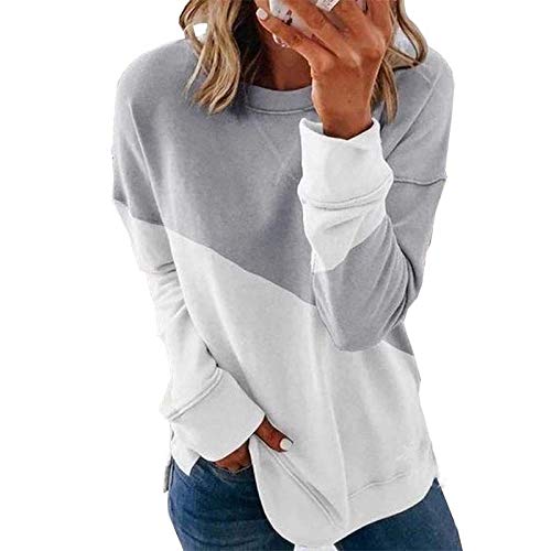 Women's Casual Long Sleeve T-Shirt - Contrast Color Stitching Pullover Blouse for Everyday Wear | Perfect for Work, Weekend & Layering Outfits