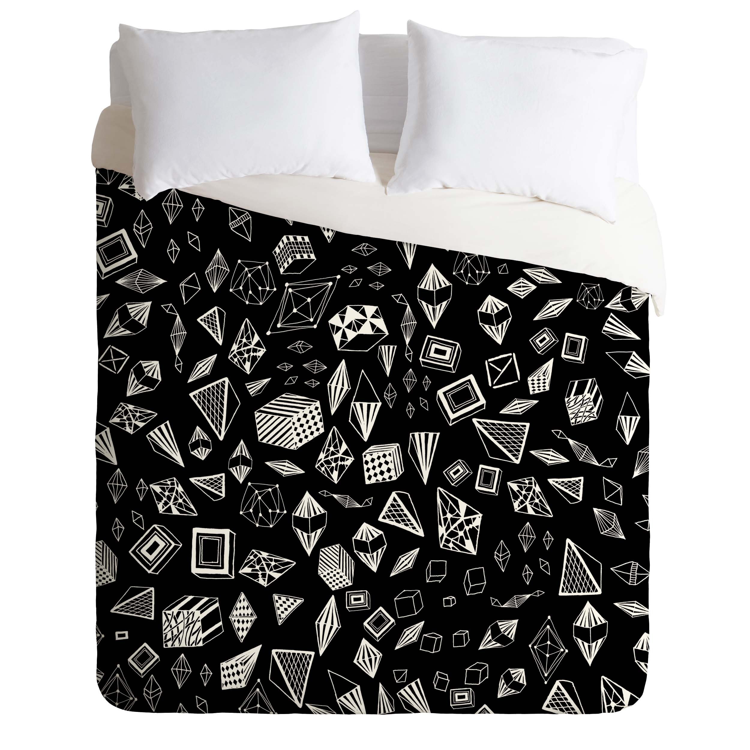 Deny Designs Iveta Abolina Chalk Crystals Duvet Cover Queen Size - Bohemian Chic Bedding Set for Women & Teens, Soft Microfiber Cover with Zipper Closure - Perfect for Master Bedroom, Guest Room & Dorm Decor