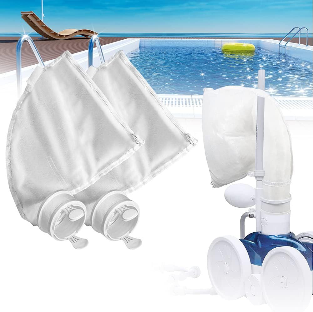 Polaris 280 & 480 Pool Cleaner Replacement Bags - 2 Pack Heavy Duty Nylon Mesh with Zipper Closure for Leaves, Twigs & Debris - Compatible with Most Pool Cleaners - Perfect for In-Ground & Above Ground Pools