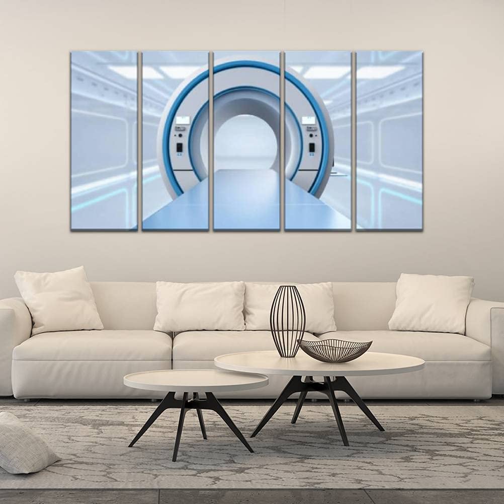 5-Panel Modern Canvas Wall Art - Framed Abstract Painting for Home, Office & Bedroom Decor - Ready to Hang 60