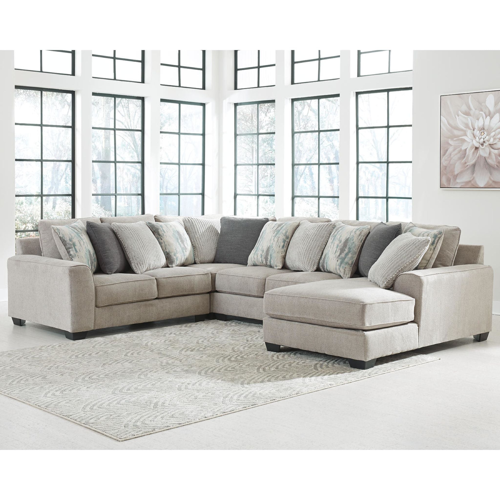 Ardsley 4-Piece Sectional Sofa with Chaise Lounge - Modern L-Shaped Living Room Furniture for Small Spaces & Apartments