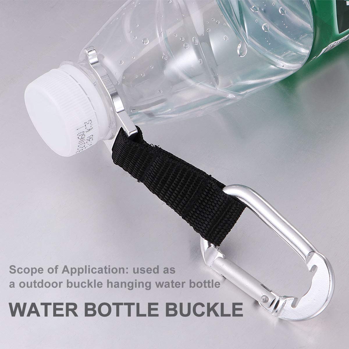 5-Pack Aluminum Alloy Water Bottle Clips with Lid - Durable Bottle Buckle, Spaghetti Tongs & Carrying Clip for Camping, Hiking, Travel & Outdoor Activities