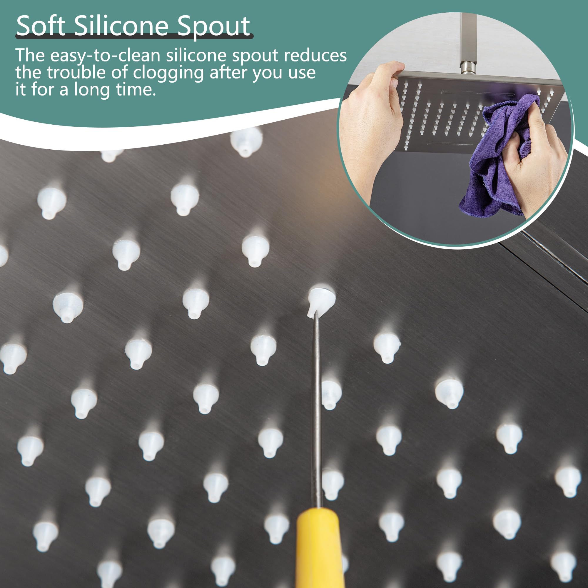 SKOWLL Ceiling Mounted Shower System - 2 Function Shower Control Valve with High Pressure Shower Head & Handheld Spray Combo in Polished Chrome - Perfect for Modern Bathrooms & Spa-Like Shower Experience