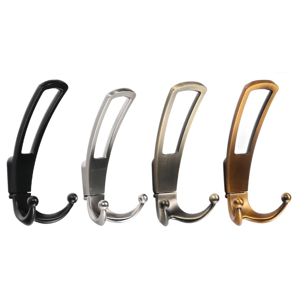 DOITOOL 4-Pack Alloy Wall Hooks - Heavy Duty Coat & Towel Hangers for Bathroom, Kitchen, Living Room - Space Saving Organizer for Hats, Keys & Accessories - Perfect for Home, Office & Dorm Decor