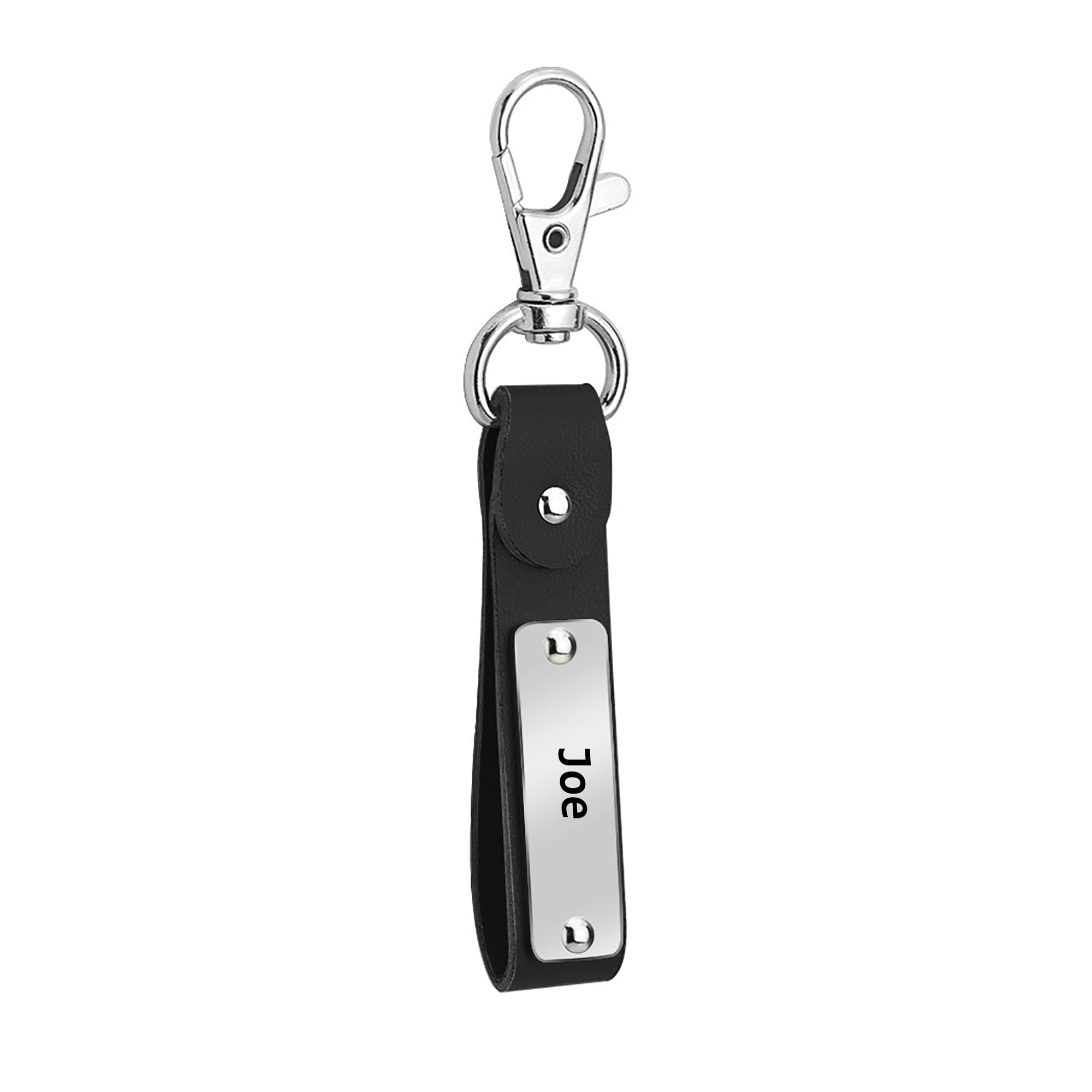 Personalized Leather Keychain for Men - Custom Name Key Tags, Engraved Leather Key Ring Accessories - Perfect Gift for Dad, Husband, Boyfriend (Office, Travel, Everyday Carry)