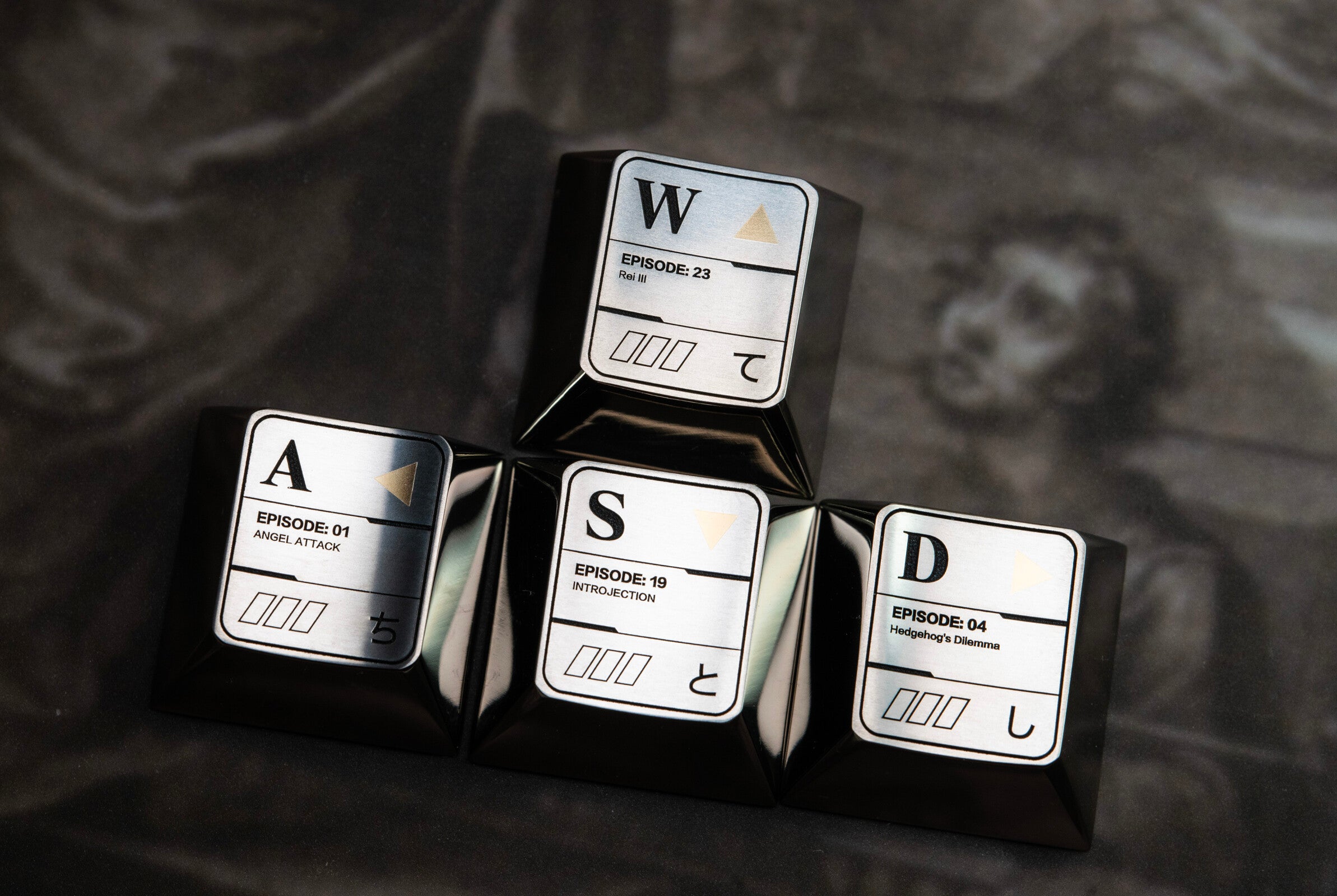 EVA Themed 26-Letter Titanium Alloy Keycap Set - Custom Metal Anime Keycaps for Mechanical Keyboards | Perfect for Gaming, Typing & PC Enthusiasts