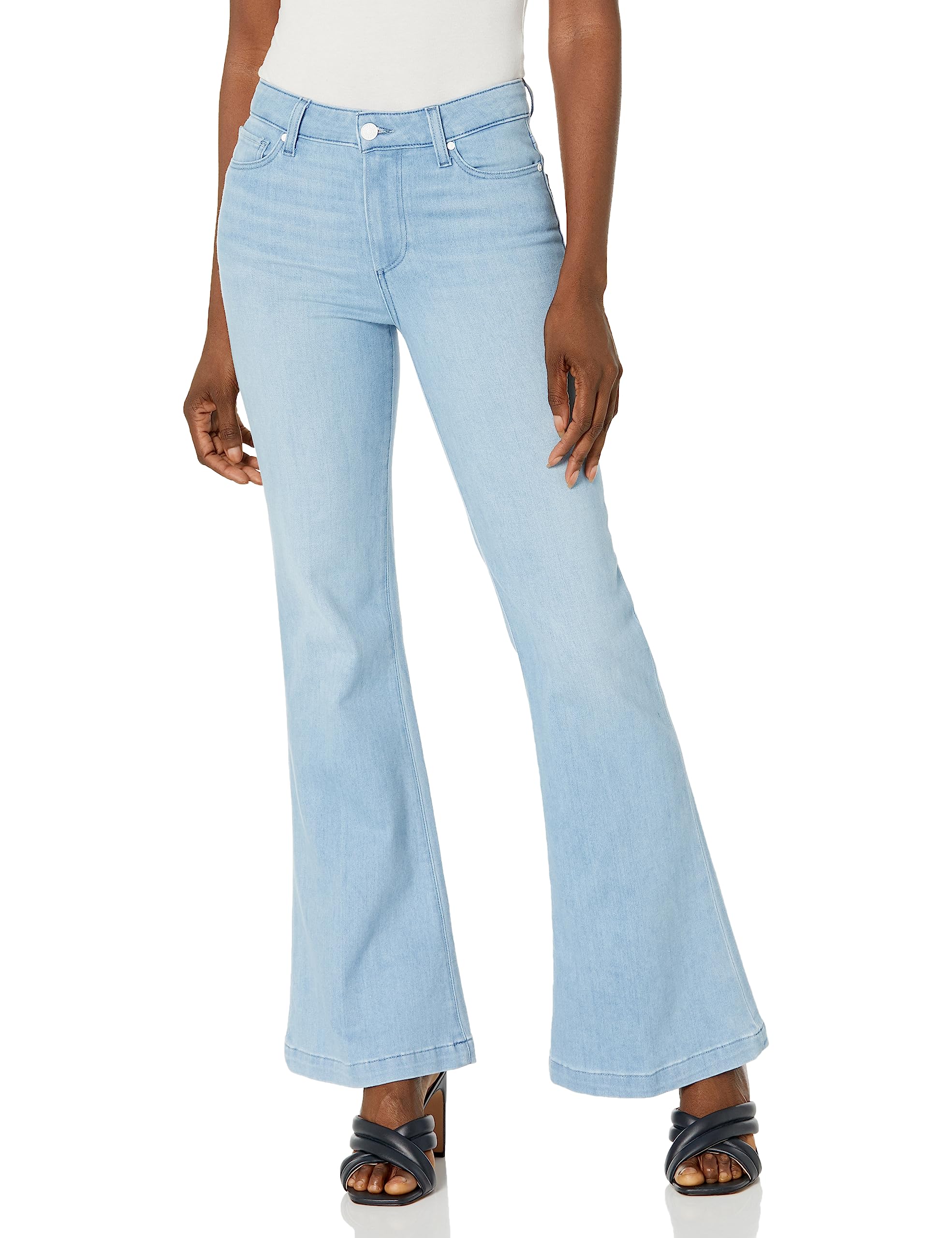 PAIGE Women's Genevieve Fog Luxe Coating Jeans - High Waist Skinny Denim Pants for Casual Wear & Night Out