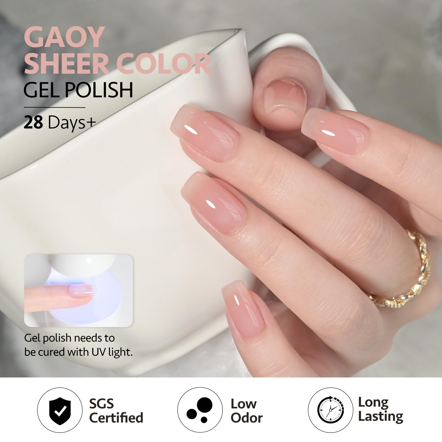 GAOY Jelly Nude Gel Nail Polish Set - 6 Transparent Colors (Sheer Red, Pink, Brown) Soak Off UV Light Cure Gel Polish Kit for Salon & DIY Nail Art at Home | Perfect for French Manicure, Natural Nail Looks & Special Occasions