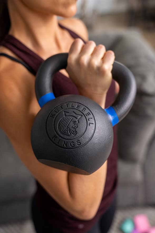 Kettlebell Kings Powder Coated Kettlebell Weights 5-90 LB - Premium Gym Equipment for Strength Training | Durable Coating for Better Grip & Rust Resistance | Ideal for Home Workouts, CrossFit & Functional Fitness (Men & Women)