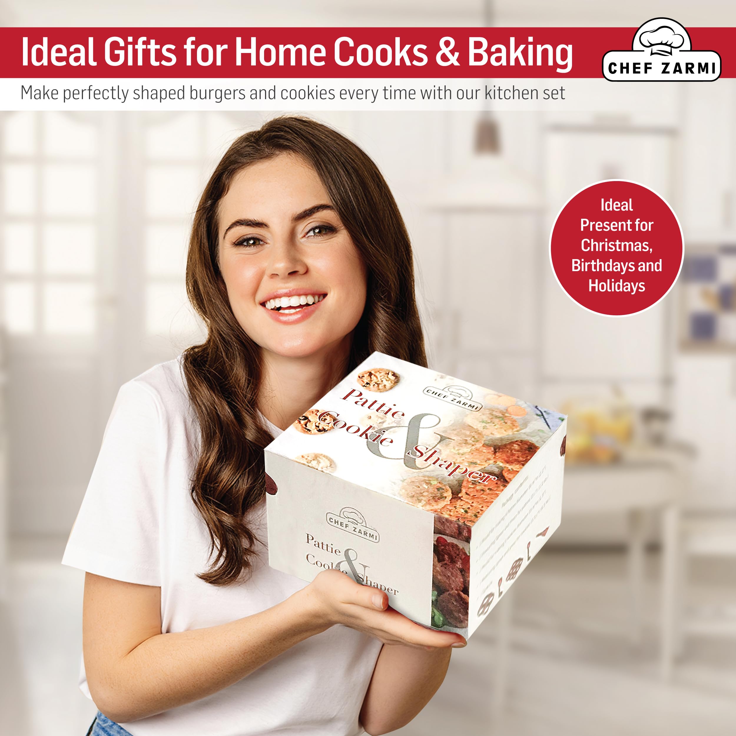 Premium Cookie Press & Patty Maker Set - 3-in-1 Baking Tool for Cookies & Mini Hamburgers - Includes Spatula & Measuring Spoons - Perfect for Holiday Baking, Party Snacks & Home Cooking - Ideal Gift for Bakers & Food Enthusiasts