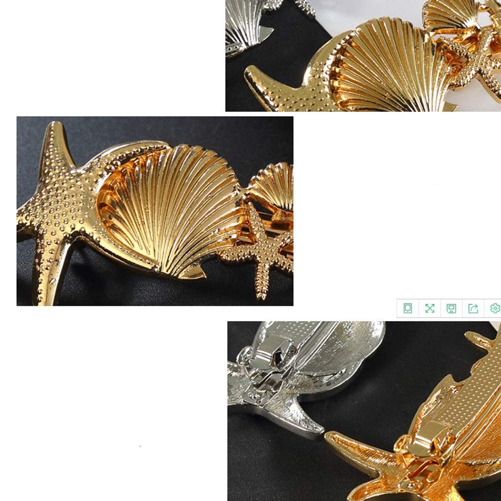 YAZILIND Simple Starfish Shell Shape Spring Hair Clips - Large Hairpins for Women, Fashion Hair Accessories for Beach, Summer & Boho Style