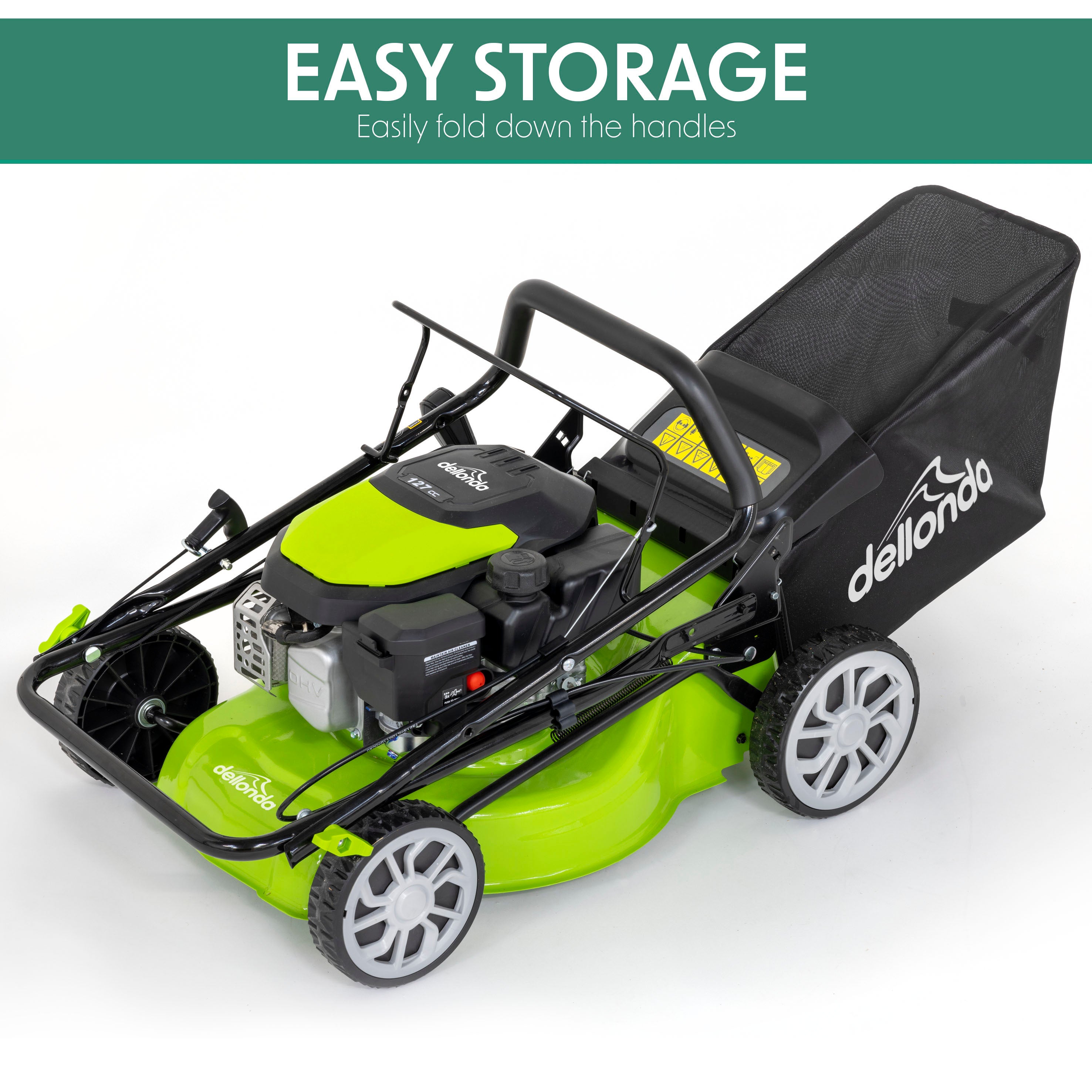 127cc 16-Inch 4-Stroke Gas Powered Push Lawn Mower - 41cm Cutting Width, Manual Start, Lightweight Design for Small to Medium Yards, Perfect for Home Garden Lawn Care and Landscaping