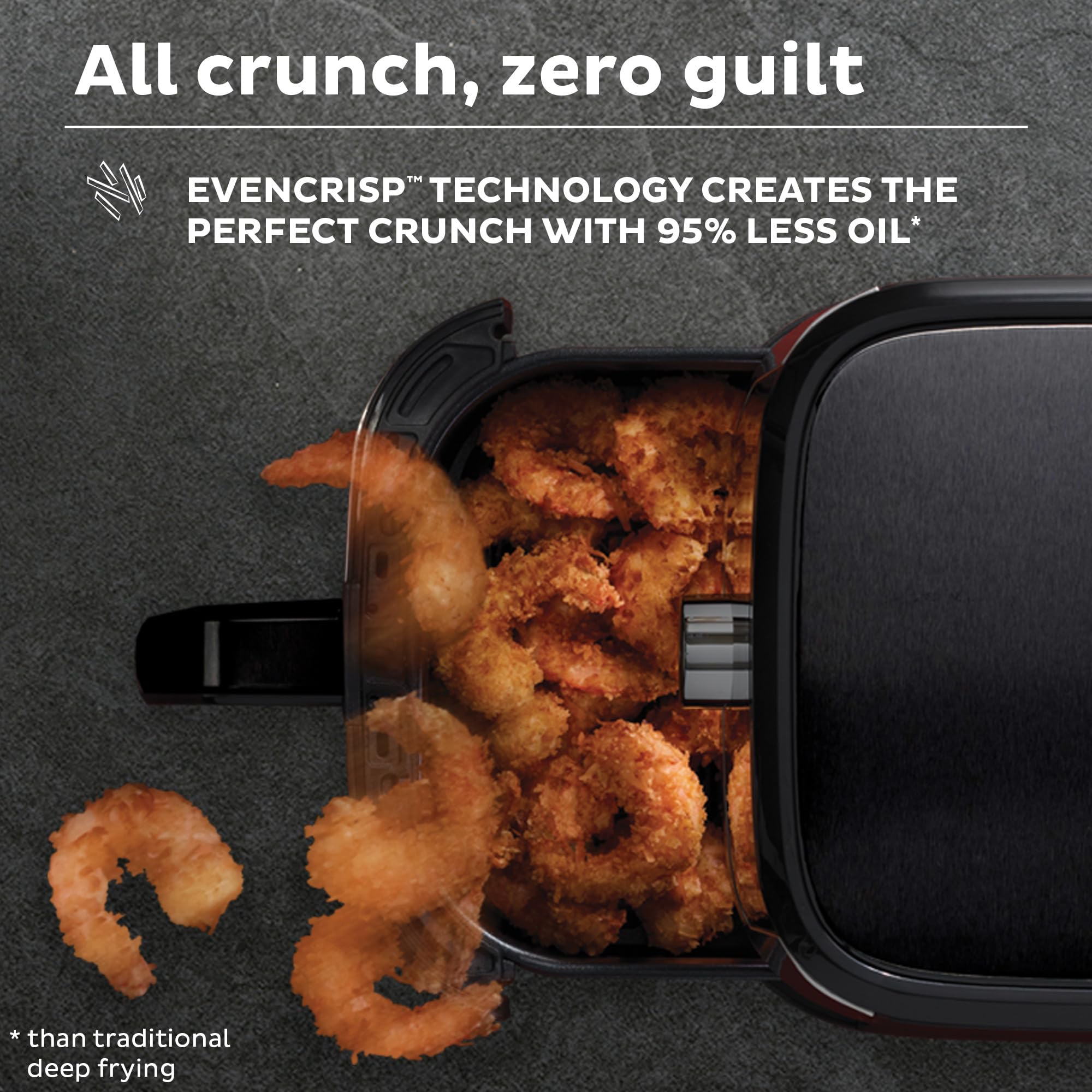 Instant Pot Vortex 6QT XL Air Fryer - 4-in-1 Multi-Cooker for Crisping, Roasting, Reheating & Baking | 100+ In-App Recipes | Dishwasher Safe | Perfect for Quick Family Meals, Healthy Cooking & Meal Prep | Black