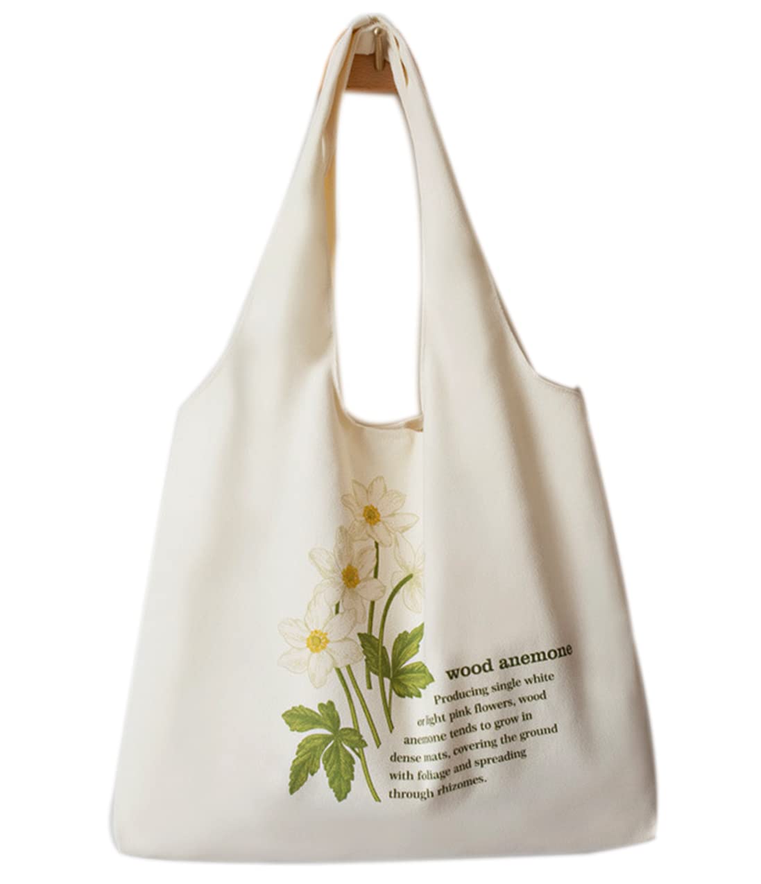 Floral Canvas Tote Bag for Women - Large Capacity Botanical Shopping Bag with Aesthetic Flower Design | Perfect for Groceries, Beach, Work & Daily Use
