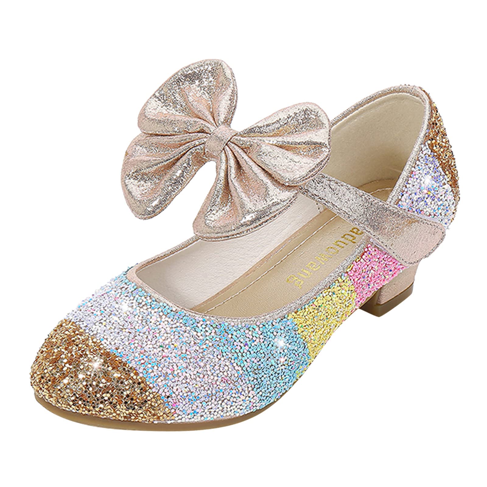 **Sparkly Princess Toddler Sandals for Girls - Summer Sequin Rhinestone Bow Baby Shoes with Pearl Bling | Perfect for Dance, Parties & Special Occasions**