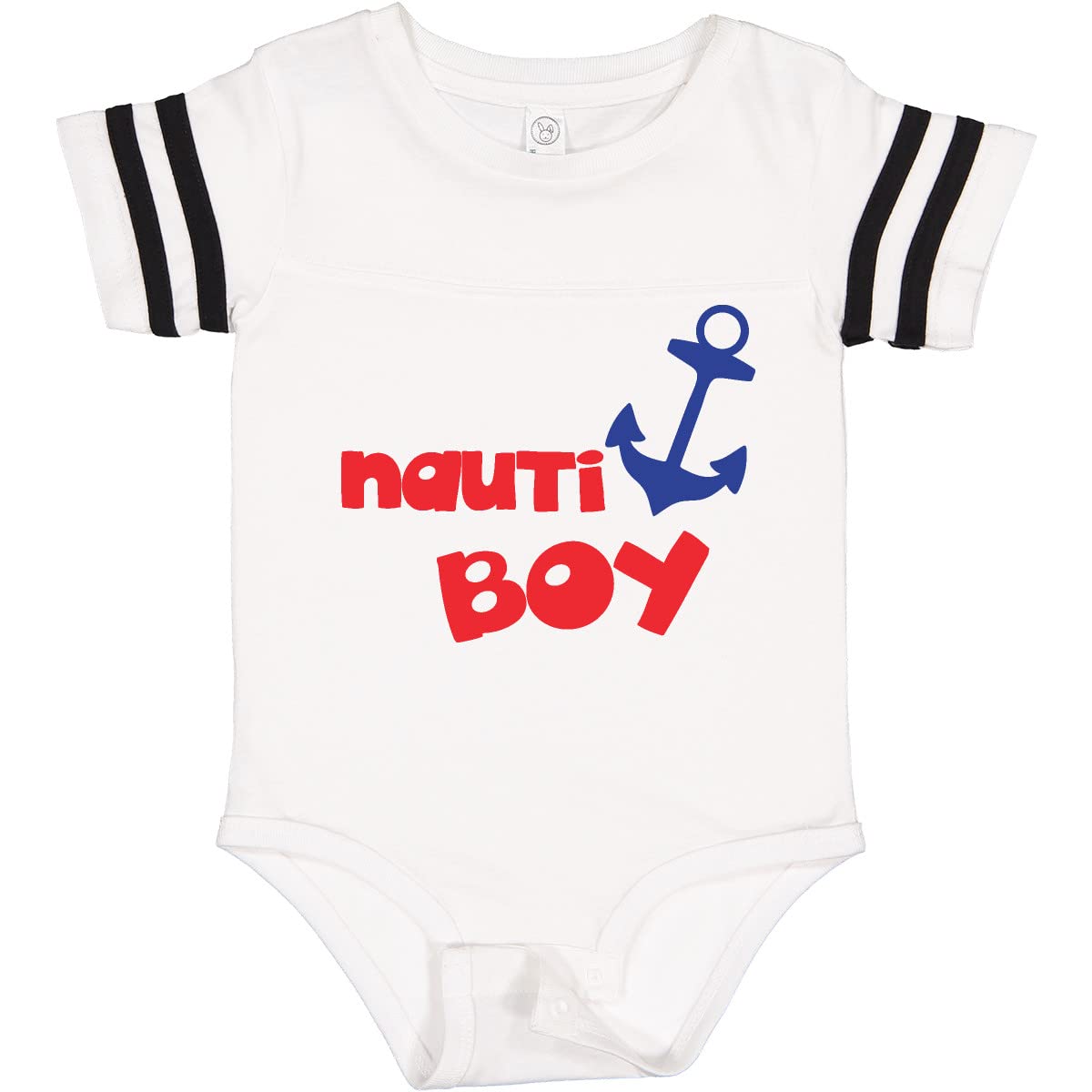 Inktastic Nauti Boy Boat Anchor Sailor Sailing Nautical Baby Bodysuit - Cute Nautical Themed Outfit for Boys, Infants & Toddlers - Perfect for Beach Trips, Sailing Adventures & Nautical Themed Parties
