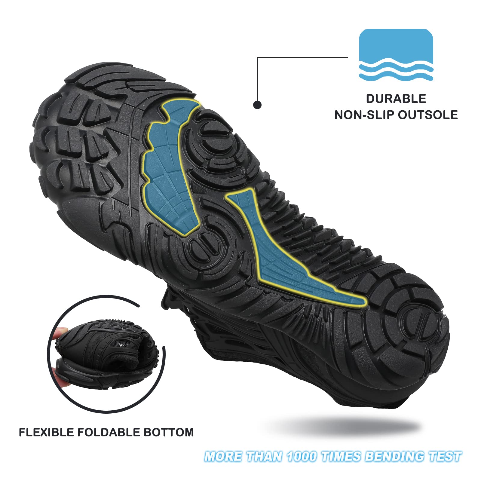 **Men's & Women's Water Shoes - Quick Dry Barefoot Aqua Shoes with Ventilation Holes for Beach, Hiking, Surfing, Boating, Fishing & Kayaking | Lightweight Swim Shoes for Outdoor Water Activities**