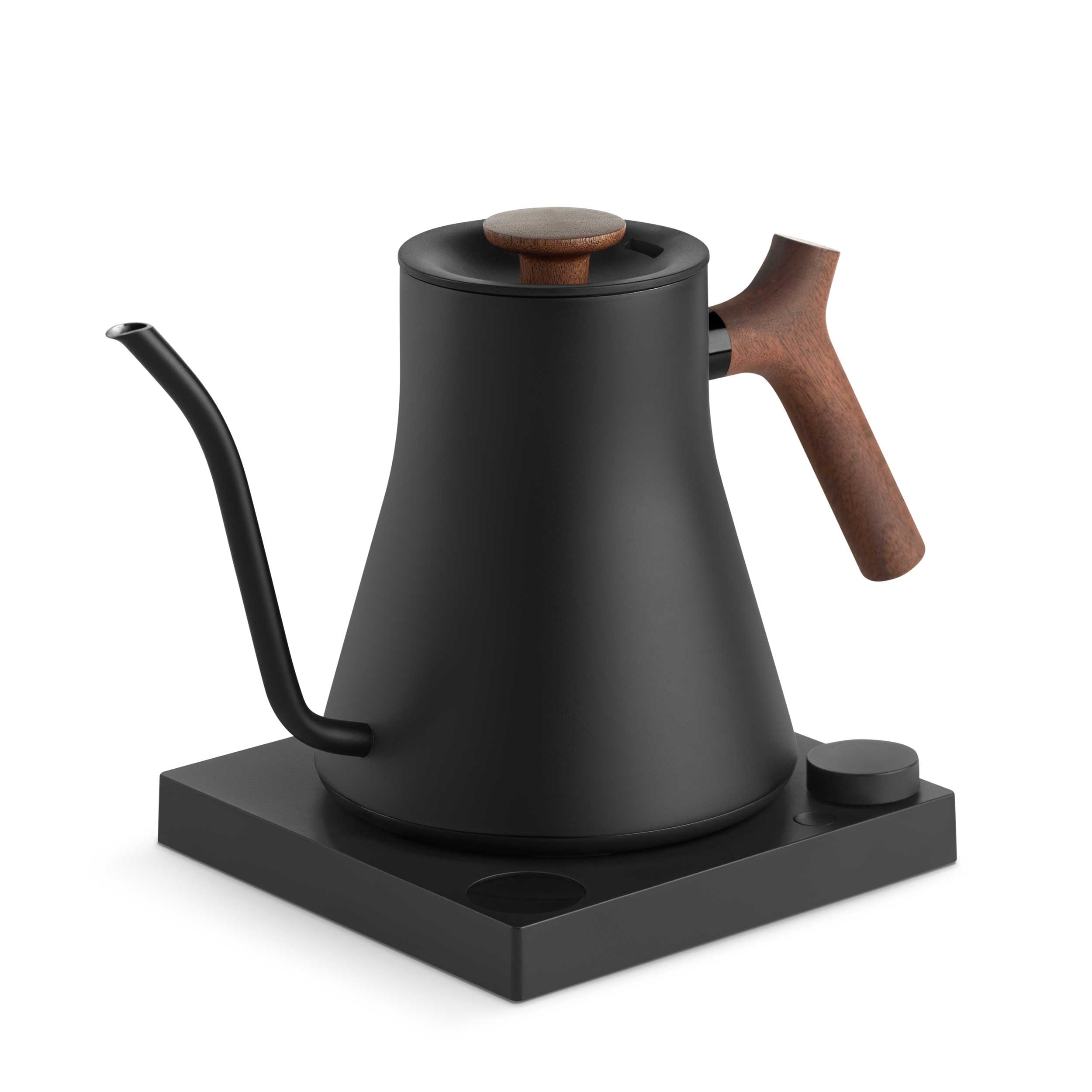 Fellow Stagg EKG Pro Electric Gooseneck Kettle - Matte Black with Walnut Handle - Precision Pouring for Coffee, Tea & Specialty Brewing at Home or Office