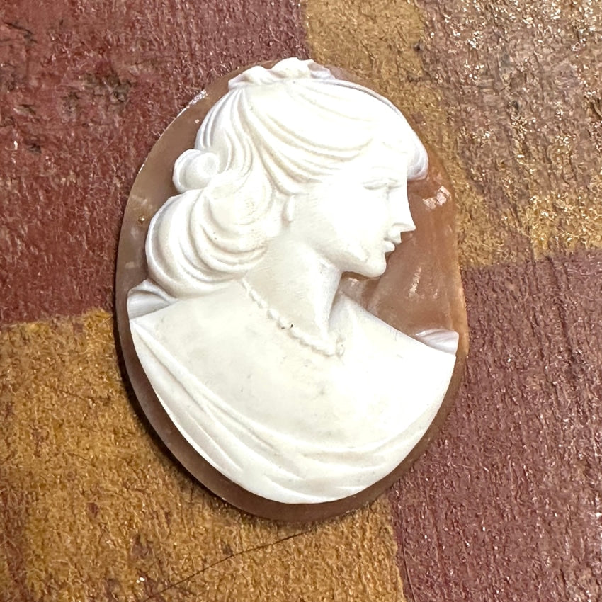 Vintage Hand-Carved Shell Cameo Pendant - Antique Unset Jewelry for Necklace Making & Collecting - Perfect for Victorian, Steampunk & Gothic Fashion Accessories
