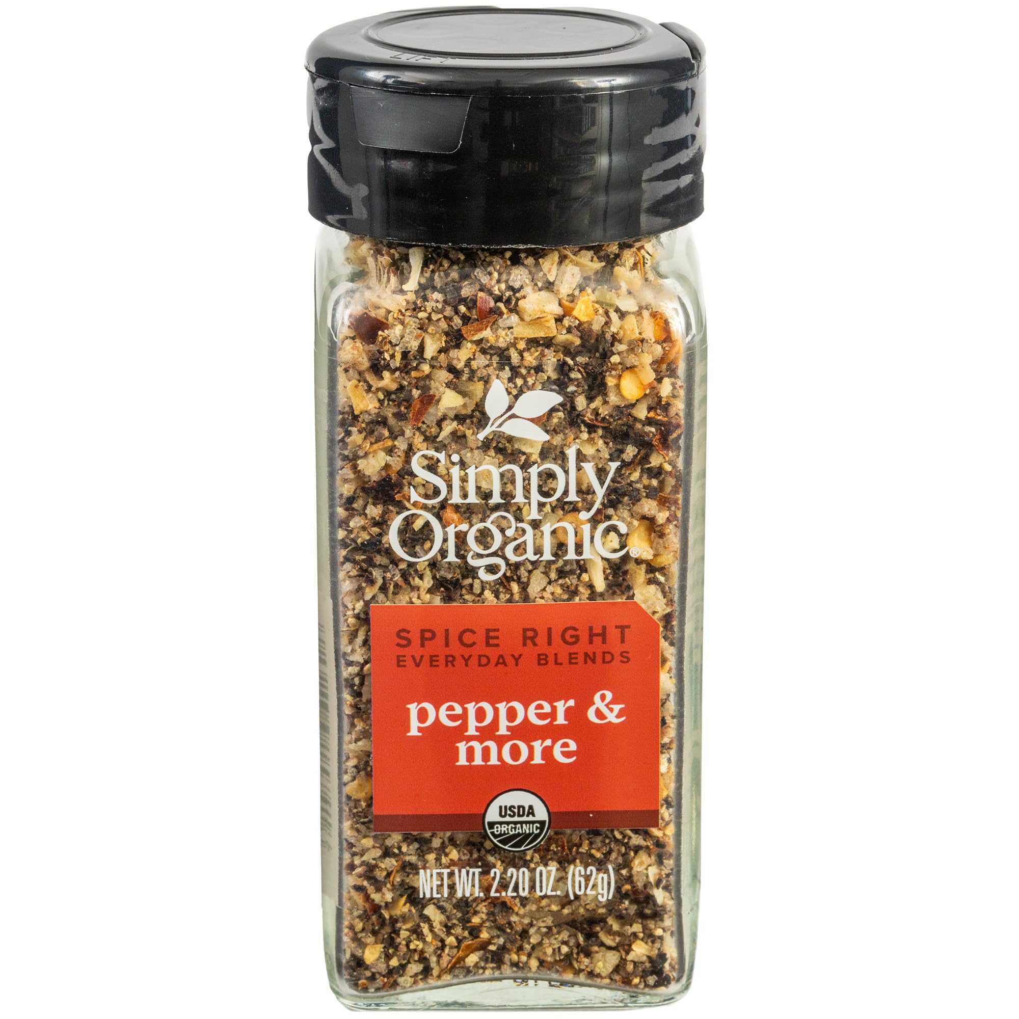 Simply Organic Everyday Blends Pepper & More - Certified Organic, Vegan, Non-GMO | 2.2 oz (62g) | Perfect for Seasoning, Cooking & Meal Prep