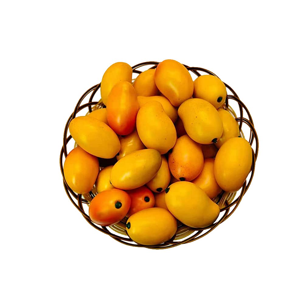 18-Piece Artificial Mini Mango Set - Fake Fruit Decor for Home, Kitchen & Party (3 Colors) | Festive Photo Props & Table Centerpiece Decorations
