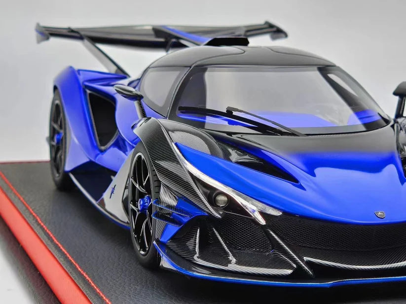 Peako 1:18 Scale Apollo IE Blue Dragon Diecast Model Car - Collectible Sports Car Replica for Display & Racing Enthusiasts