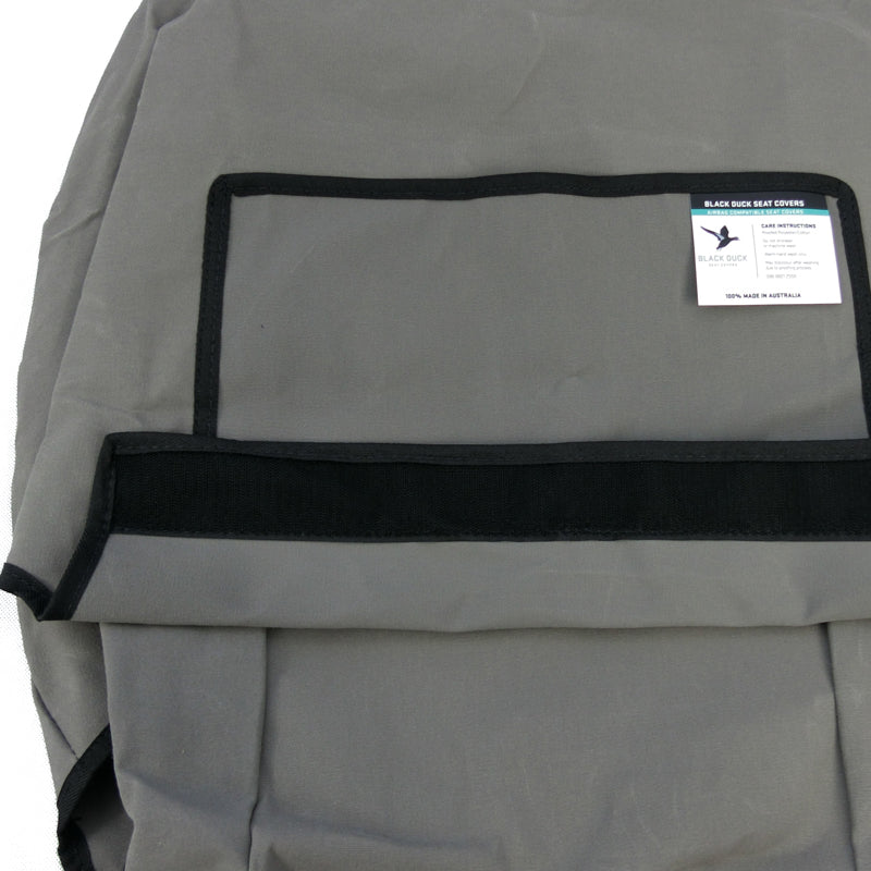 Black Duck Canvas Seat Covers for Nissan Navara NP300 D23 RX/ST King Cab (2015+) - Durable Grey Console & Seat Protection for Off-Road & Work Trucks