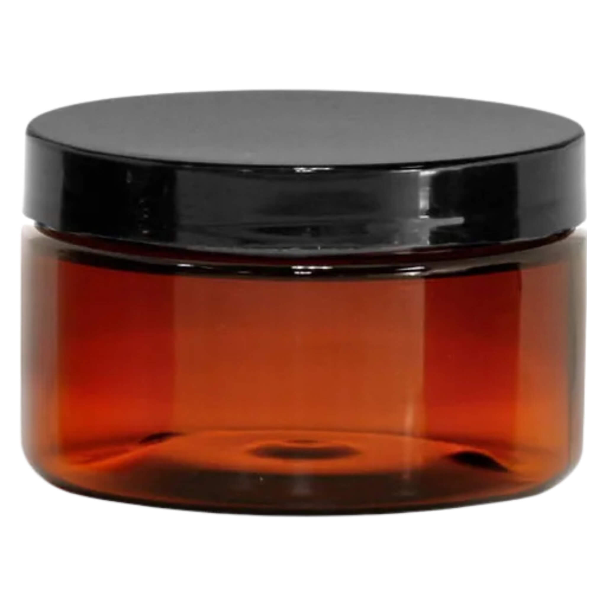 Amber Plastic Jar with Smooth Black Lid - Airtight Storage Container for Spices, Herbs, and DIY Crafts | Perfect for Kitchen, Bathroom & Organizing Small Items