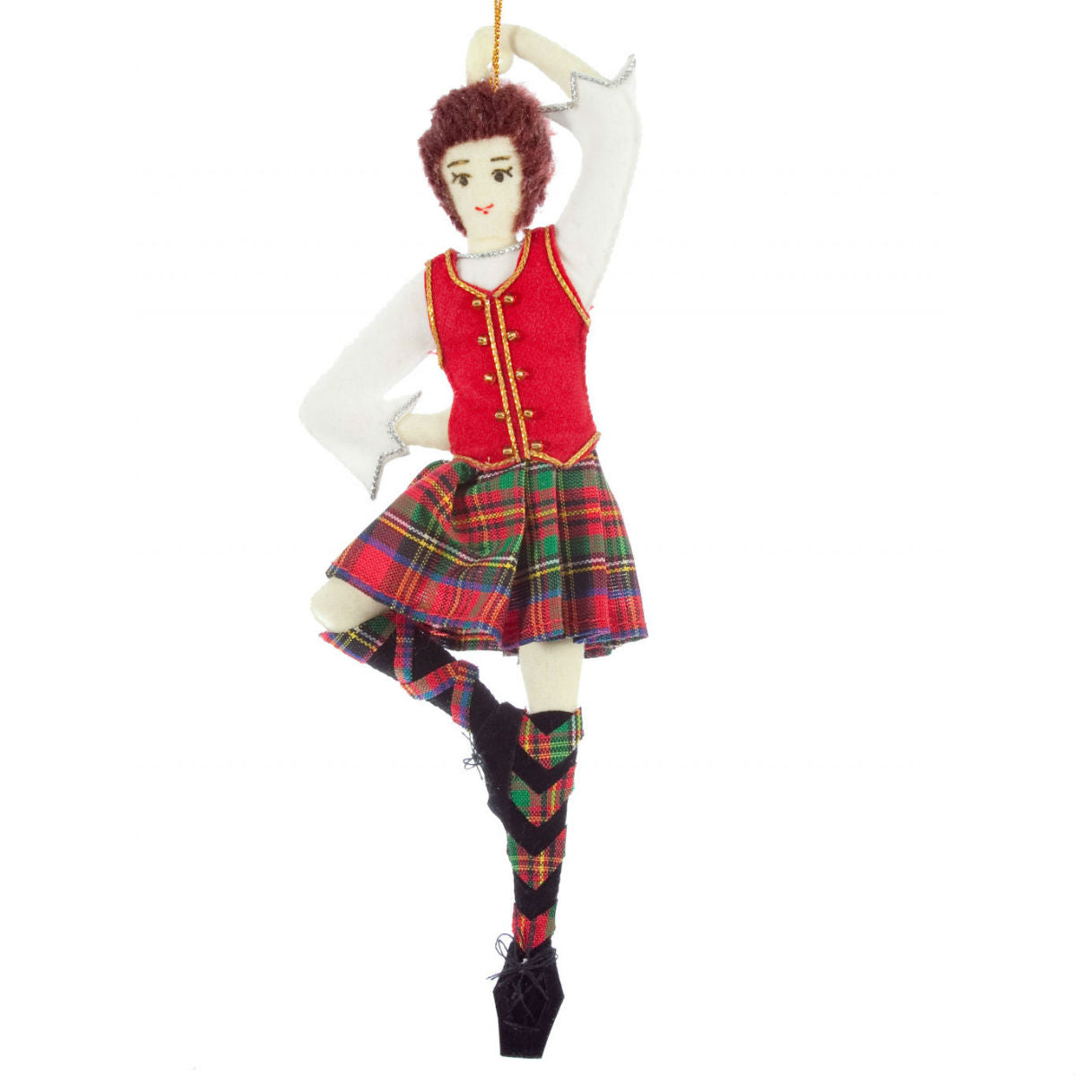 Highland Dancer Ornament - Traditional Scottish Dance Figurine for Christmas Tree Decor, Home Display & Celtic Culture Celebration